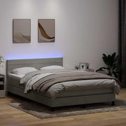 vidaXL Giroletto a Molle con Materasso Grigio Chiaro 160x220cm Velluto