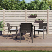 Set Pranzo da Giardino 5pz con Cuscini in Polyrattan e Acciaio 3186986