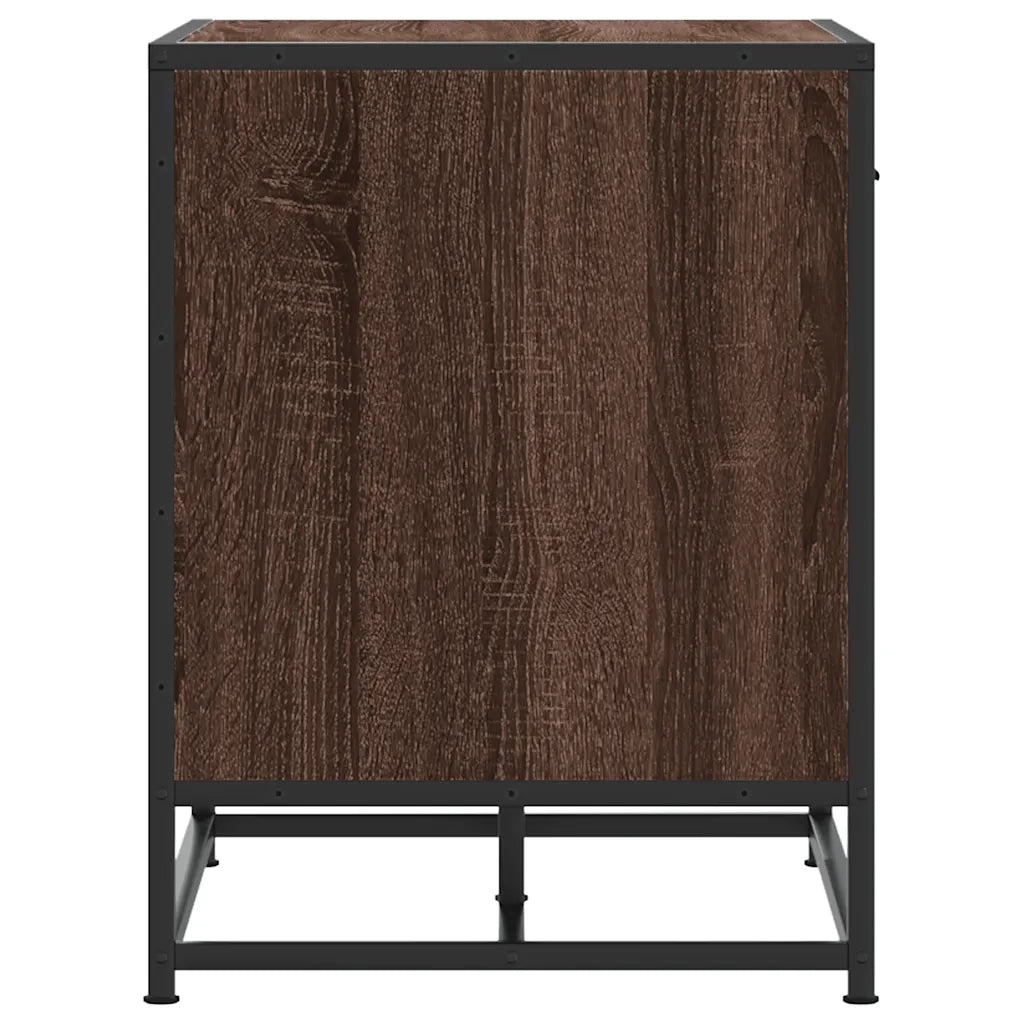 vidaXL Panca Portaoggetti Rovere Marrone Legno Multistrato e Metallo