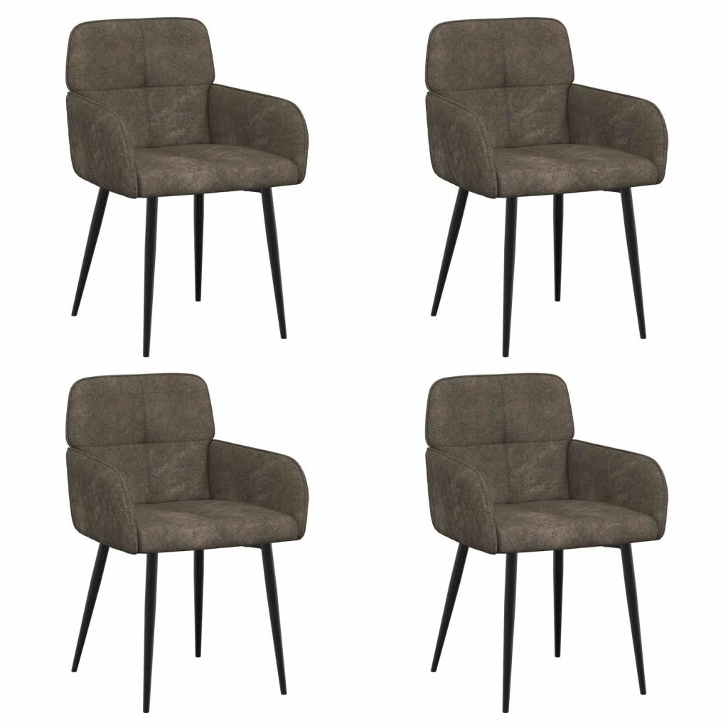 Sedie da pranzo 4 pcs Pelle Scamosciata Sintetica Grigio Scuro 3428231