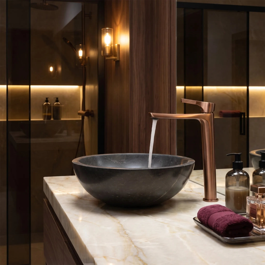 Rubinetto Da Lavabo Premium Rea Maxim Brush Copper High