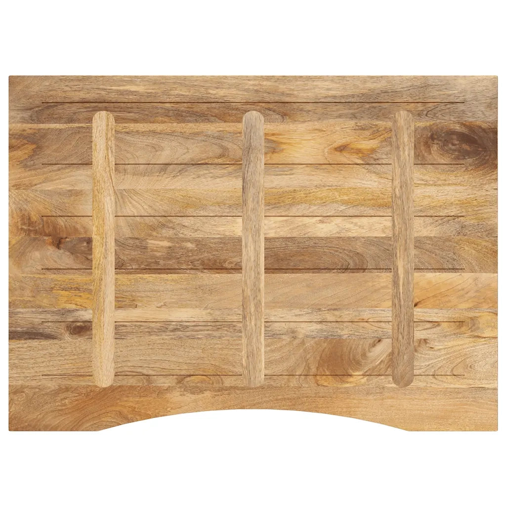 Piano Scrivania con Curva 110x80x2,5cm Massello Grezzo di Mango 370206