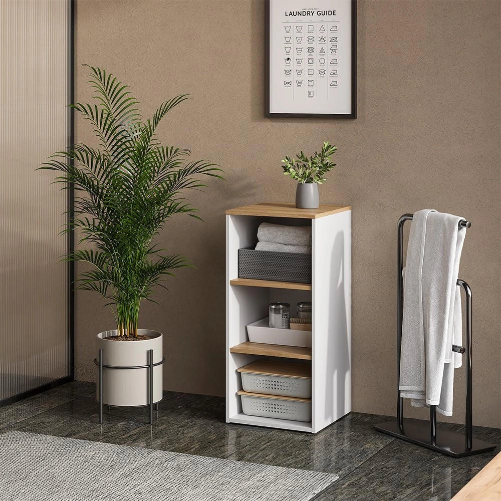 mobiletto bagno Viktor, Bianco/Artisan, 40.2 x 88.2 cm, da montare a parete per spazio aggiuntivo nel bagno