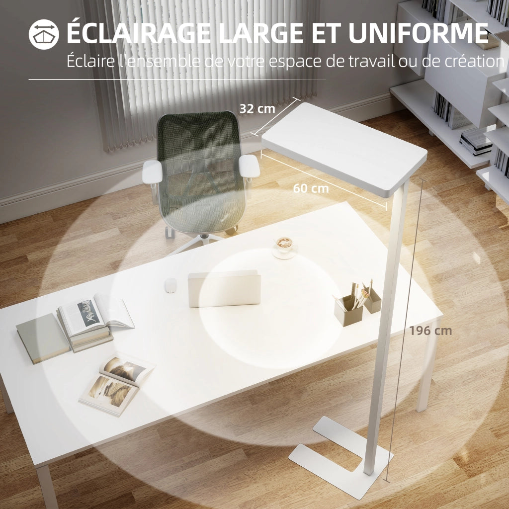 Lampada da terra LED dimmerabile per soggiorno ¨C zephmum ¨C 60x32x196 cm bianca