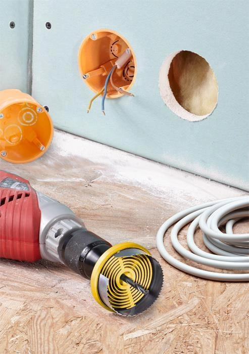 KWB 599100 Set Sega a Tazza per Trapano 7 pz Profondita' 40 cm Legno Cartongesso colore Acciaio inox