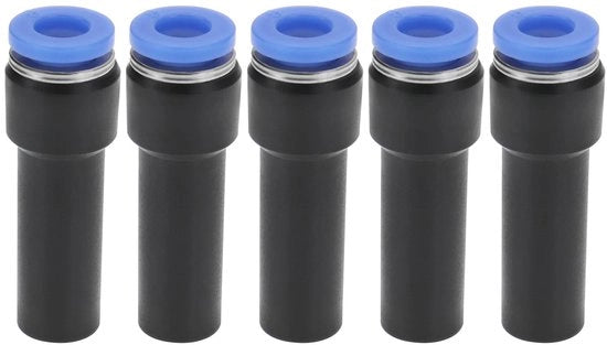 Fitting Sanitario 5 pezzi - Riduttore a Pressofit 10mm/6mm - Pezzi di Connettore - PP/Acciaio Inossidabile - Dimensioni 38,9x13mm - Per Sistemi Pneumatici