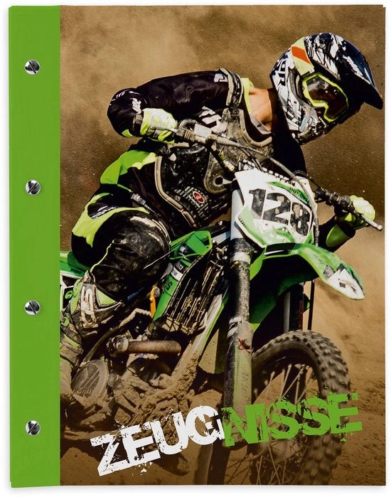 Certificato di qualità mappa con viti a libro espandibile per bambini adolescenti adulti ragazze ragazzi studenti (motorcross - motocicletta)