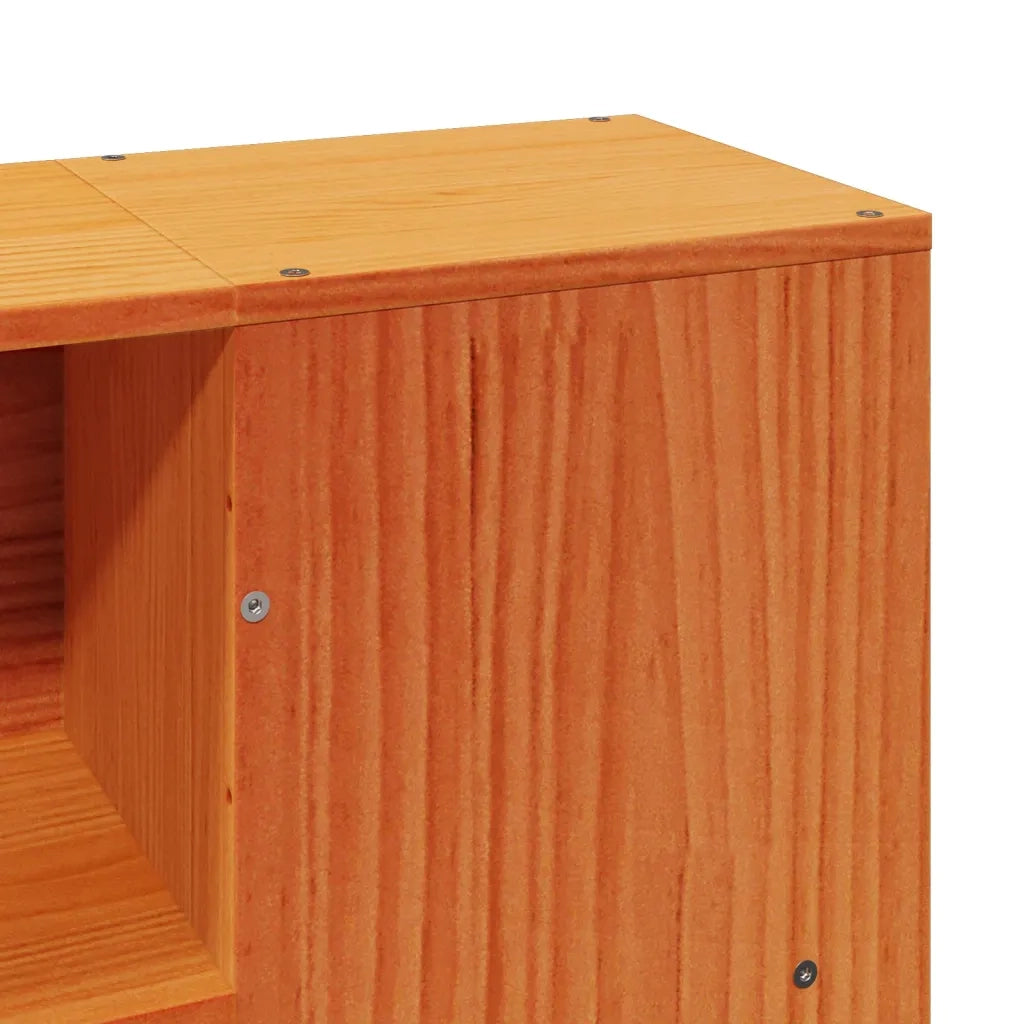 vidaXL Letto Libreria senza Materasso Marrone Cera 135x190 cm in Pino