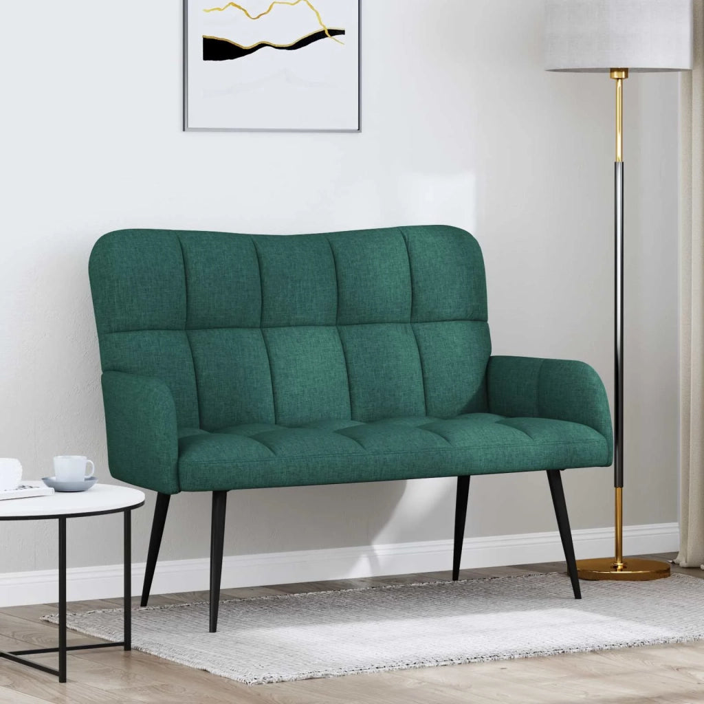 Sofa a Due Posti Verde Scuro 115 x 61 x 87 cm Tessuto
