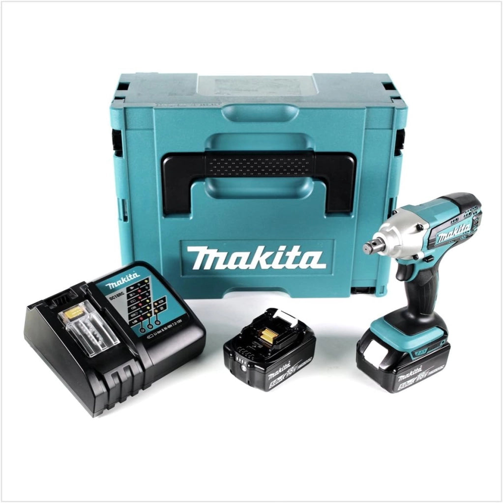 DTW 190 RTJ - Avvitatore a percussione a batteria, 18 V, 190 Nm, 2 batterie da 5,0 Ah + caricatore rapido in Makpac 2