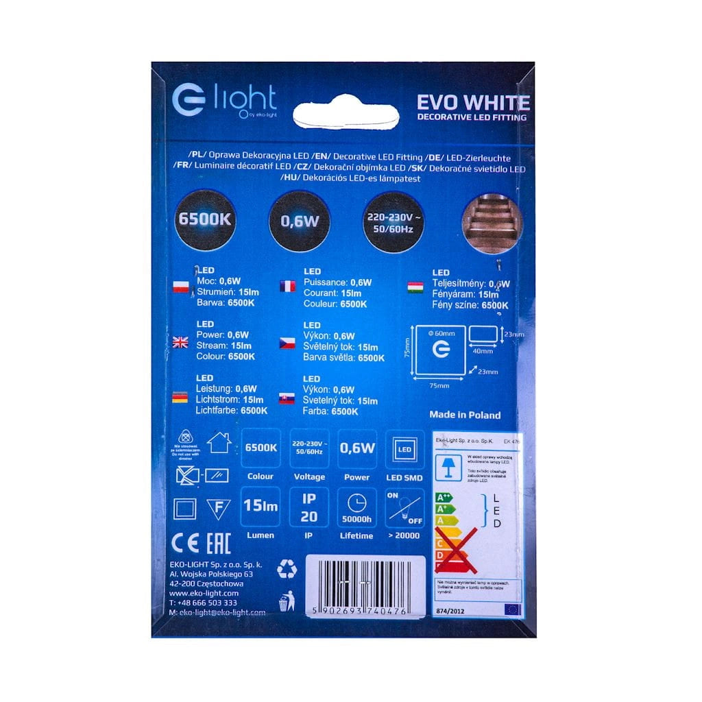 Lampada da scala LED EVO Eko-Light EKS0476 0,6W bianco/argento