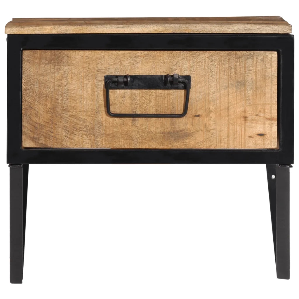 Comodino | Armadio da Notte | Mobiletto da notte 40x35x40 cm in Legno Massello di Mango