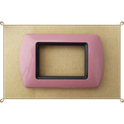 Trade Shop - Placchette Placche In Abs Compatibili Per Master Modo Colorra Placca Copriprese - Rosa -4 Fori     -