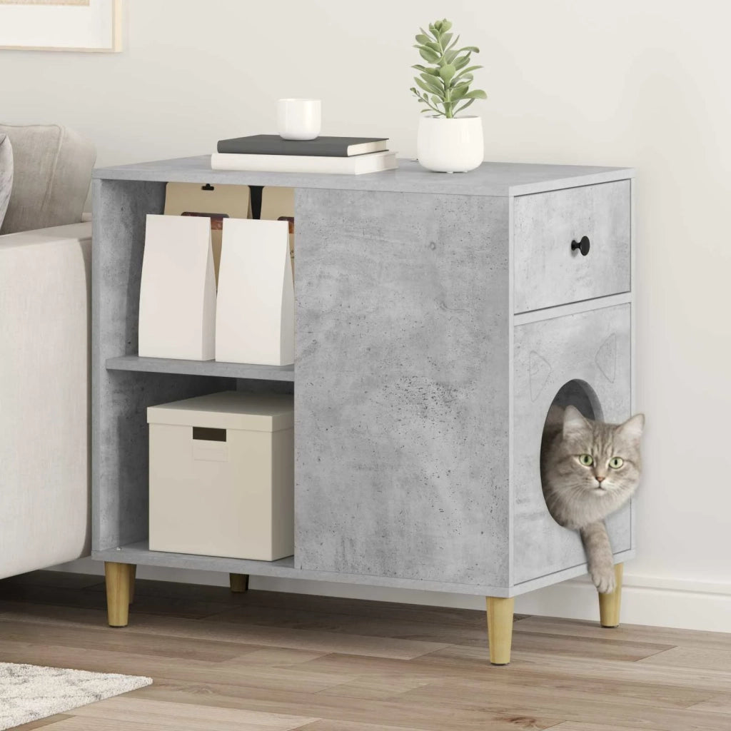 Casa per Gatti Calcestruzzo 72 x 42.5 x 70 cm Legno multistrato