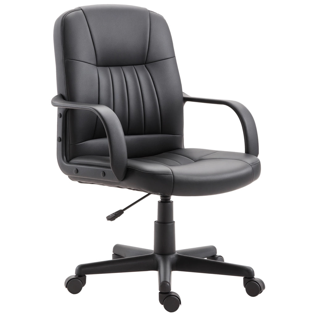 Sedia da Ufficio Girevole Regolabile ¨C zephmum ¨C Similpelle Nero 60x60x94-103cm