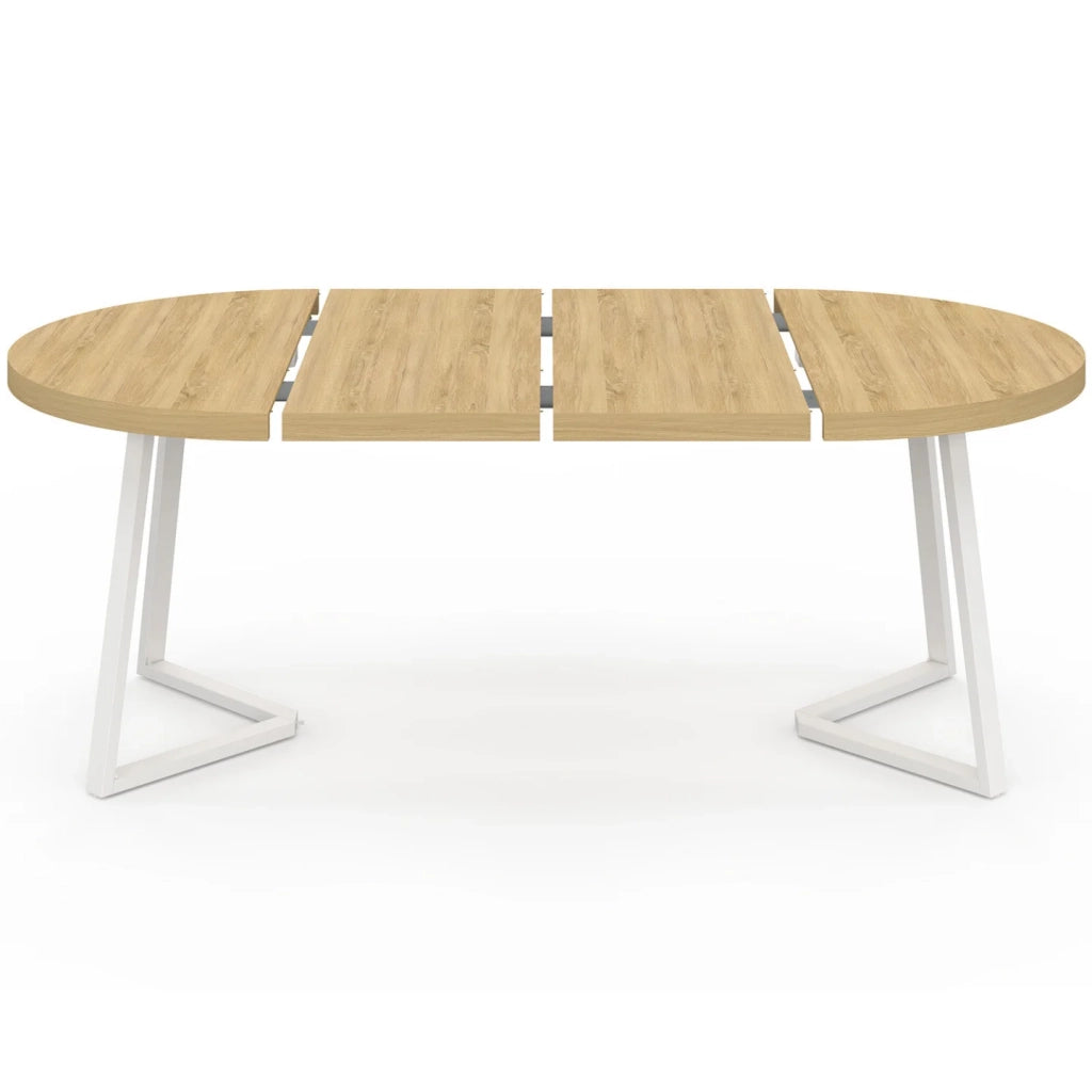IDMarket - SELMA tavolo da pranzo rotondo allungabile 4-10 persone legno e bianco 110-200 cm