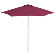Ombrellone da Esterni con Palo in Legno  270 cm Rosso BordÃ² cod mxl 18155