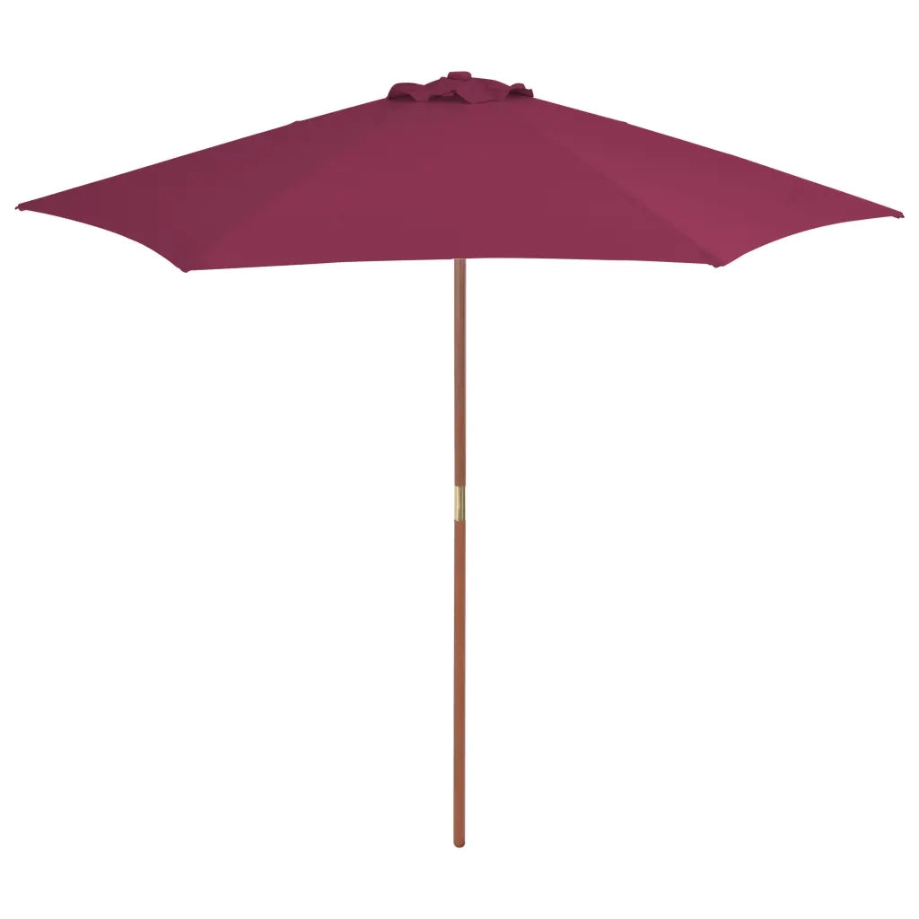 Ombrellone da Esterni con Palo in Legno  270 cm Rosso BordÃ² cod mxl 18155