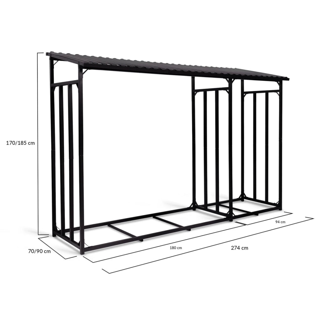 IDMarket - Riparo in acciaio zincato per tronchi L. 274 cm con copertura protettiva da 150 gr