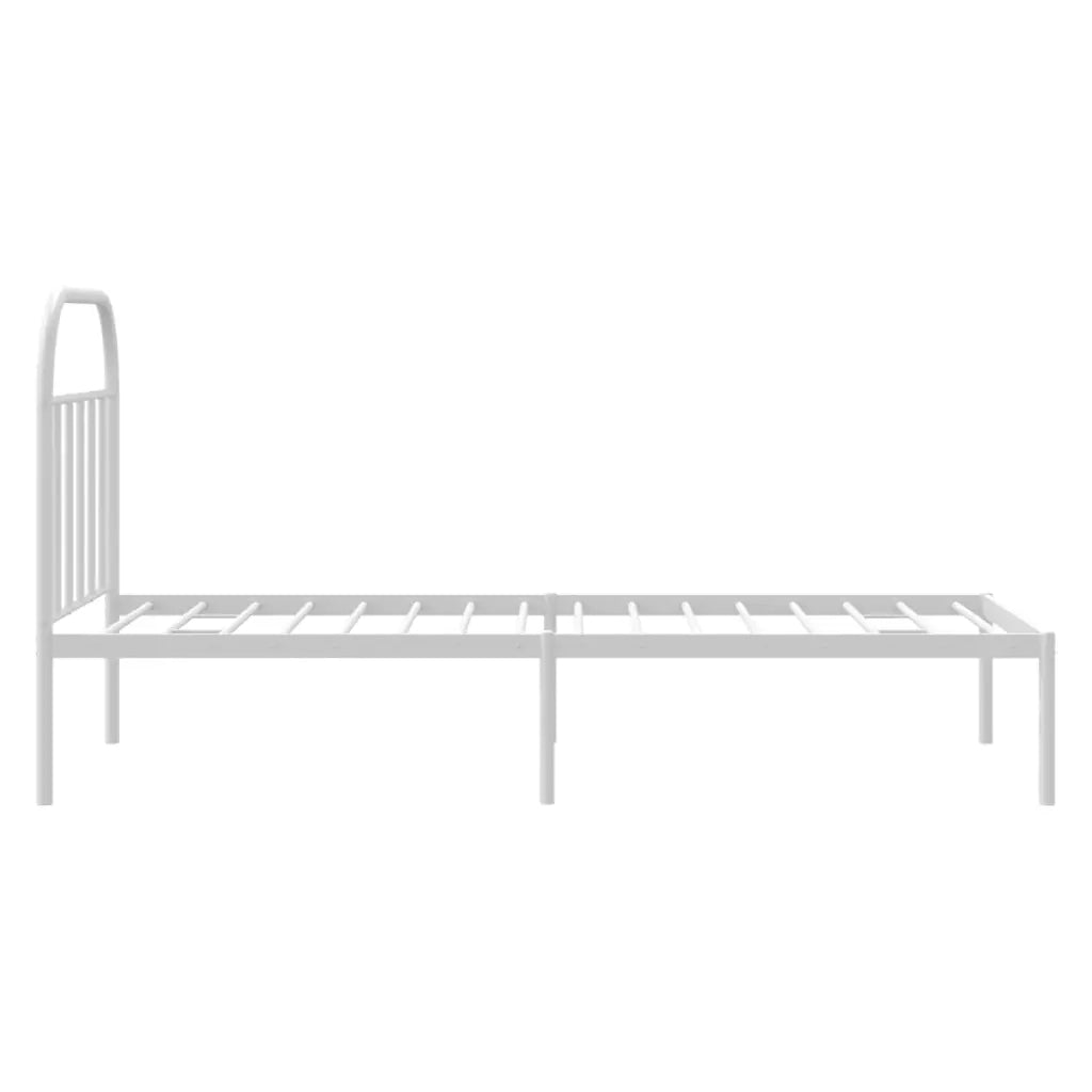 Giroletto con Testiera-Struttura Letto con testiera Metallo Bianco 90x190 cm 206719