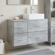 Set di mobili per il bagno 2 pz Grigio Cemento 3403971