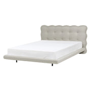 Letto matrimoniale in tessuto con testata trapuntata Beige 140 x 200 cm design moderno