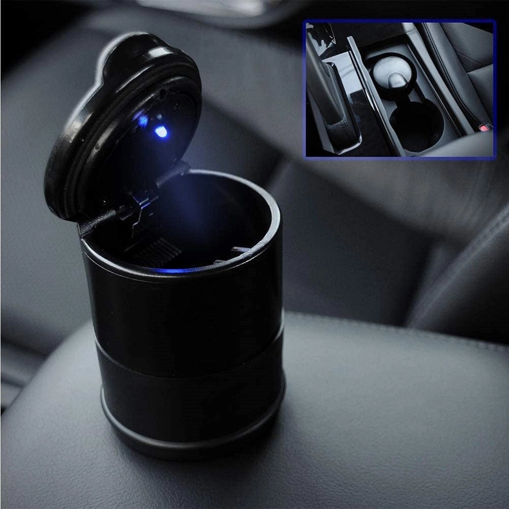 Trade Shop - Posacenere Universale Per Auto Led Luce Portatile Antivento Plastica Antiodore -