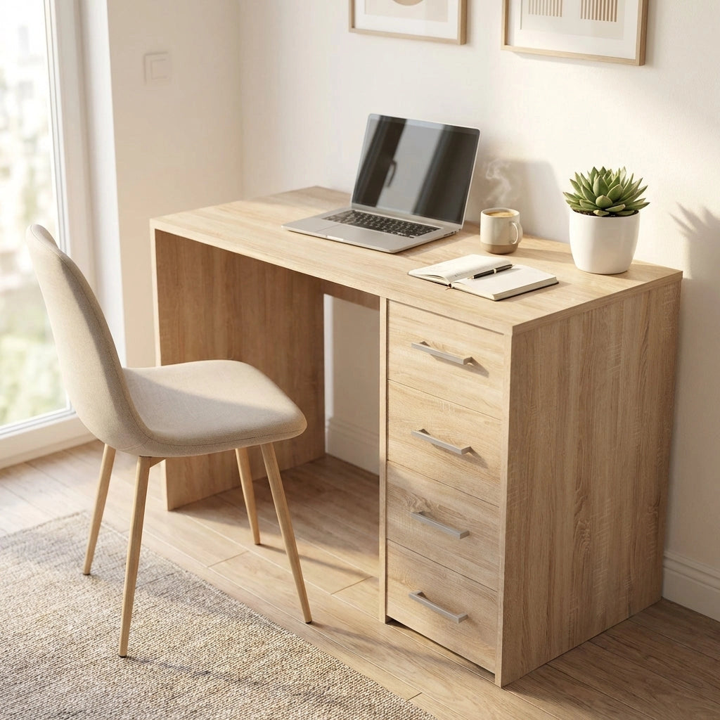 Scrivania Moderna con cassetto in Legno Composito cm 120x70x50 - NIKOLAS