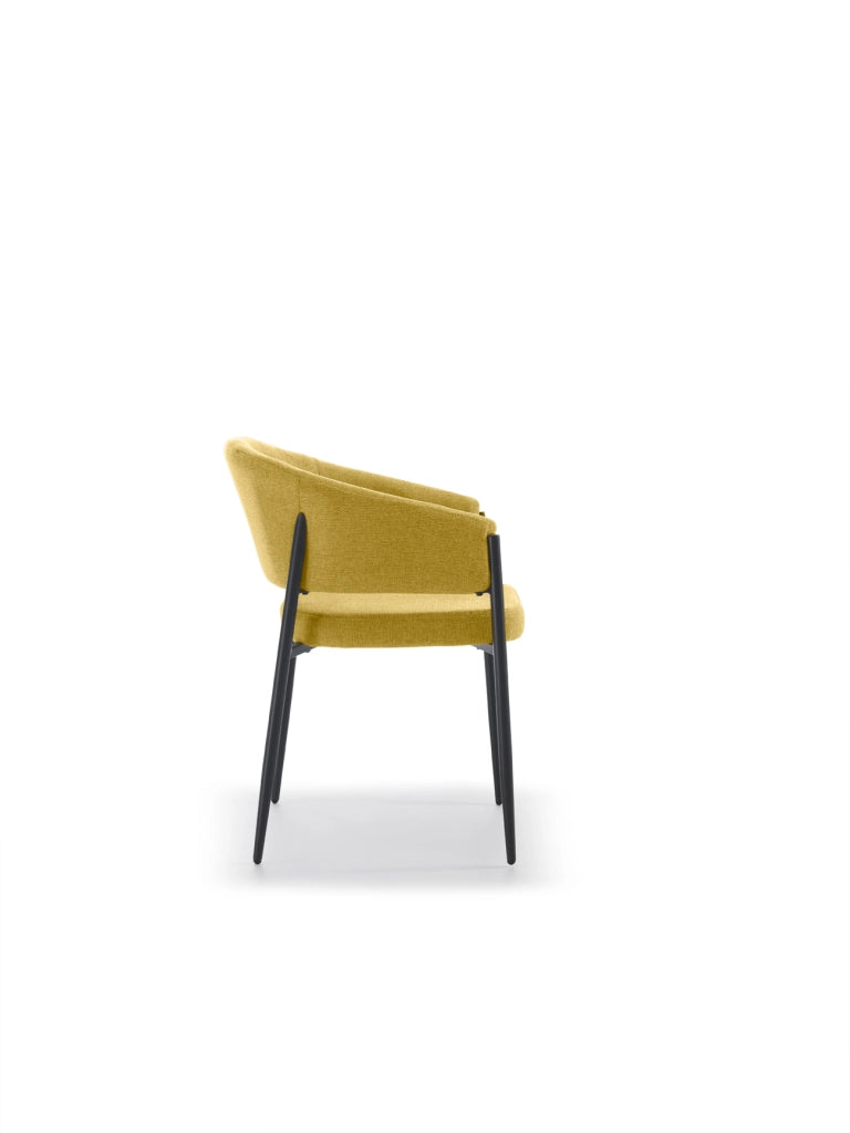 Set 2 Sedie Maya 59,5x54x78,5 cm in Tessuto Easy-Clean Giallo