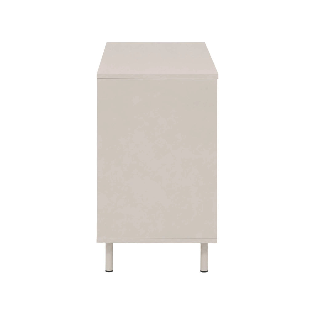 Credenza decorativa in legno e metallo 3 ante, 120cm, beige