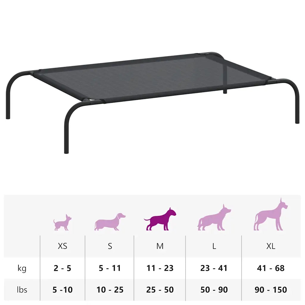 Cuccia per Cani Rialzata Nera L in Textilene 170662