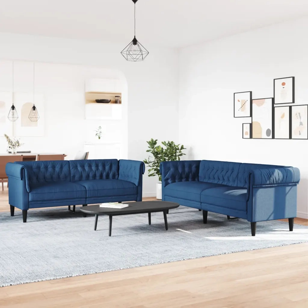 Set di Divani 2 pz Blu in Tessuto 3209206