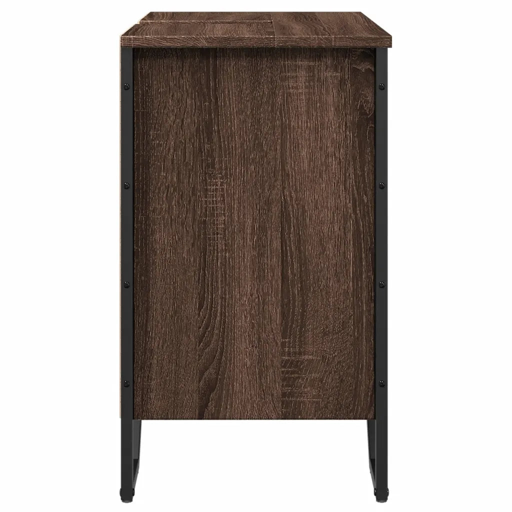 vidaXL Mobile Lavabo Bagno Rovere Marrone 60x35x60cm in Truciolato