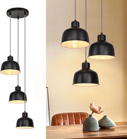 Lampada a sospensione ZMH nero 3 Luci retr¨° in metallo stile industrialeattacco E27 per sala da pranzo