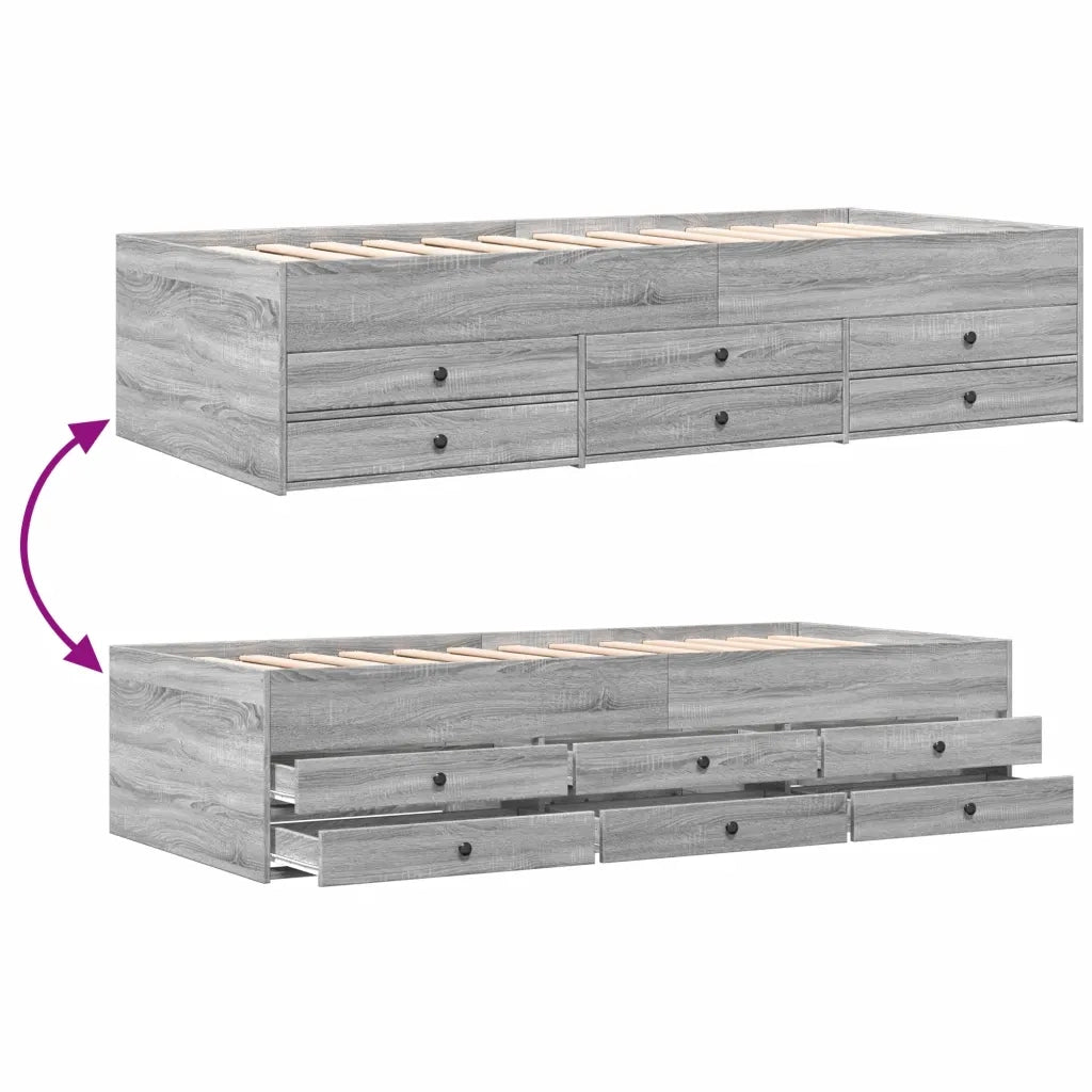 Divano Letto con Cassetti senza Materasso 90x200 cm 3280879