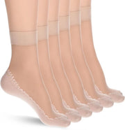 Set di 12 paia di calze in nylon con effetto lana per donne con anti-slip e fondo rinforzato - Calze comode con elastico e protezione per il piede