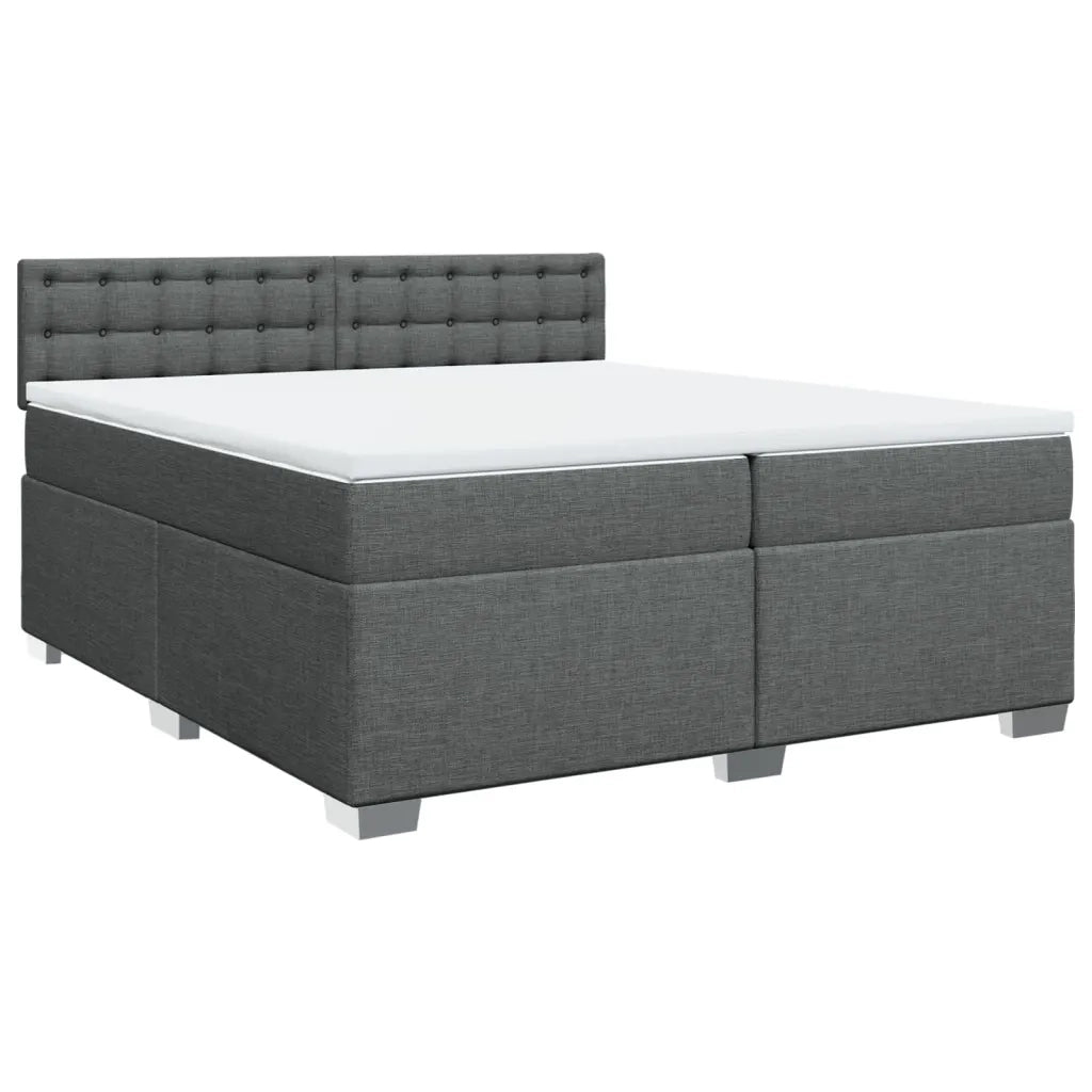 Giroletto a Molle con Materasso Grigio Scuro 200x200 cm Tessuto 3286010