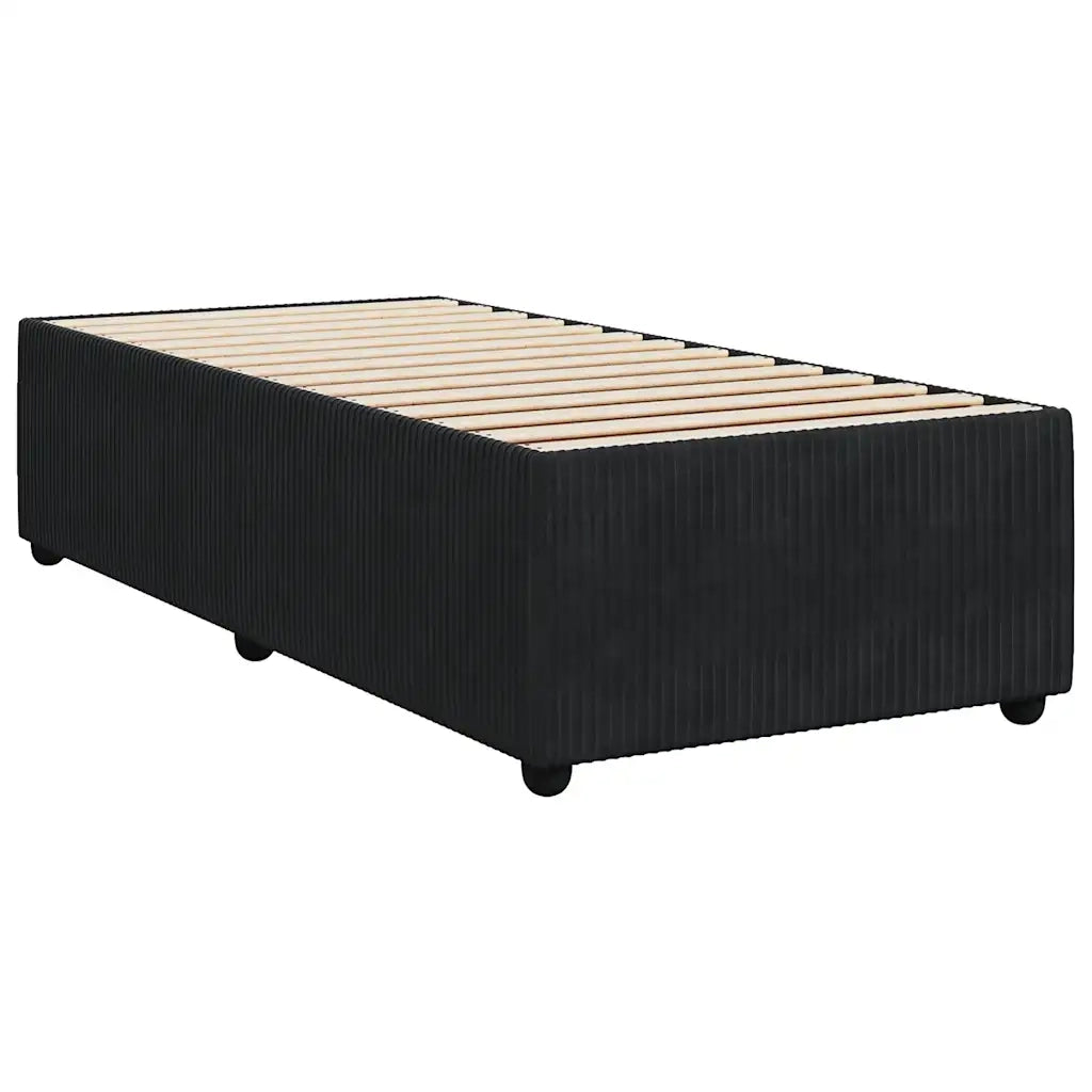 Giroletto a Molle con Materasso Nero 90x200 cm in Velluto