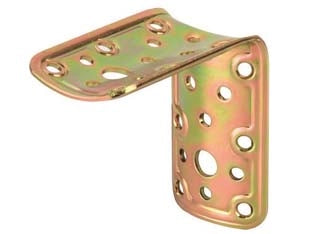 PIASTRA DI GIUNZIONE A 90° PER PALO TONDO Ã MM.80 ART.904- - mm.80x80x50 - spessore mm.2,2 - 5 pezzi ALDEGHI