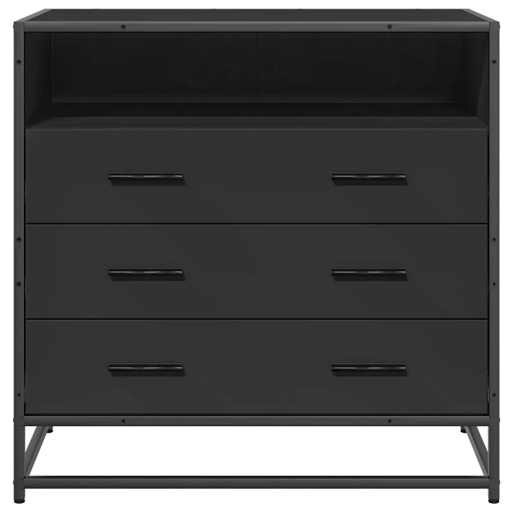 Cassettiera Nera 70x41x70 cm in Legno Multistrato 849084