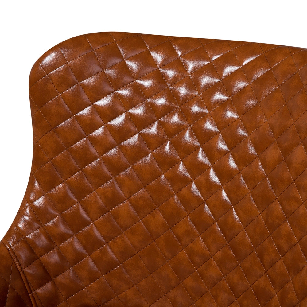 Set di 2 sedie da pranzo con rivestimento in ecopelle marrone stile eclettico glamour