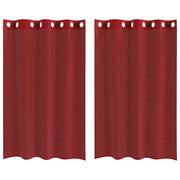 Tende in Voile con Occhielli 2 pz Rosso Vino