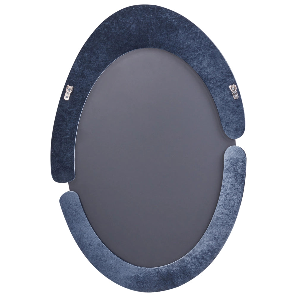 Specchio da parete in MDF blu scuro con cornice in vetro 53 x 89 cm Forma irregolare Decorativo a parete Pezzo d'arredo Stile moderno