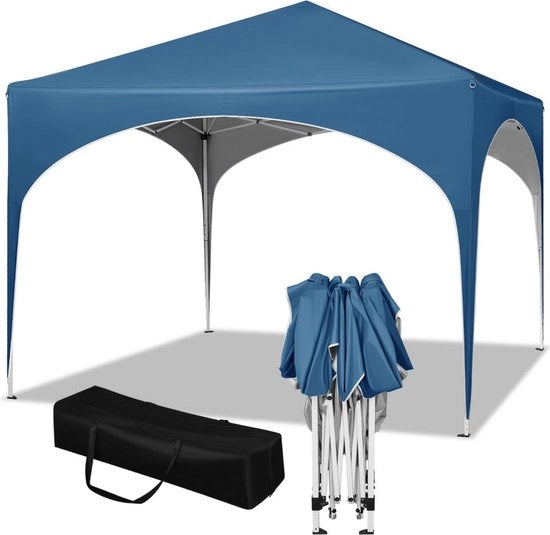 Tenda da festa pieghevole - padiglione da giardino impermeabile - costruzione robusta - ideale per feste & eventi - struttura solida - blu - 300x300 cm