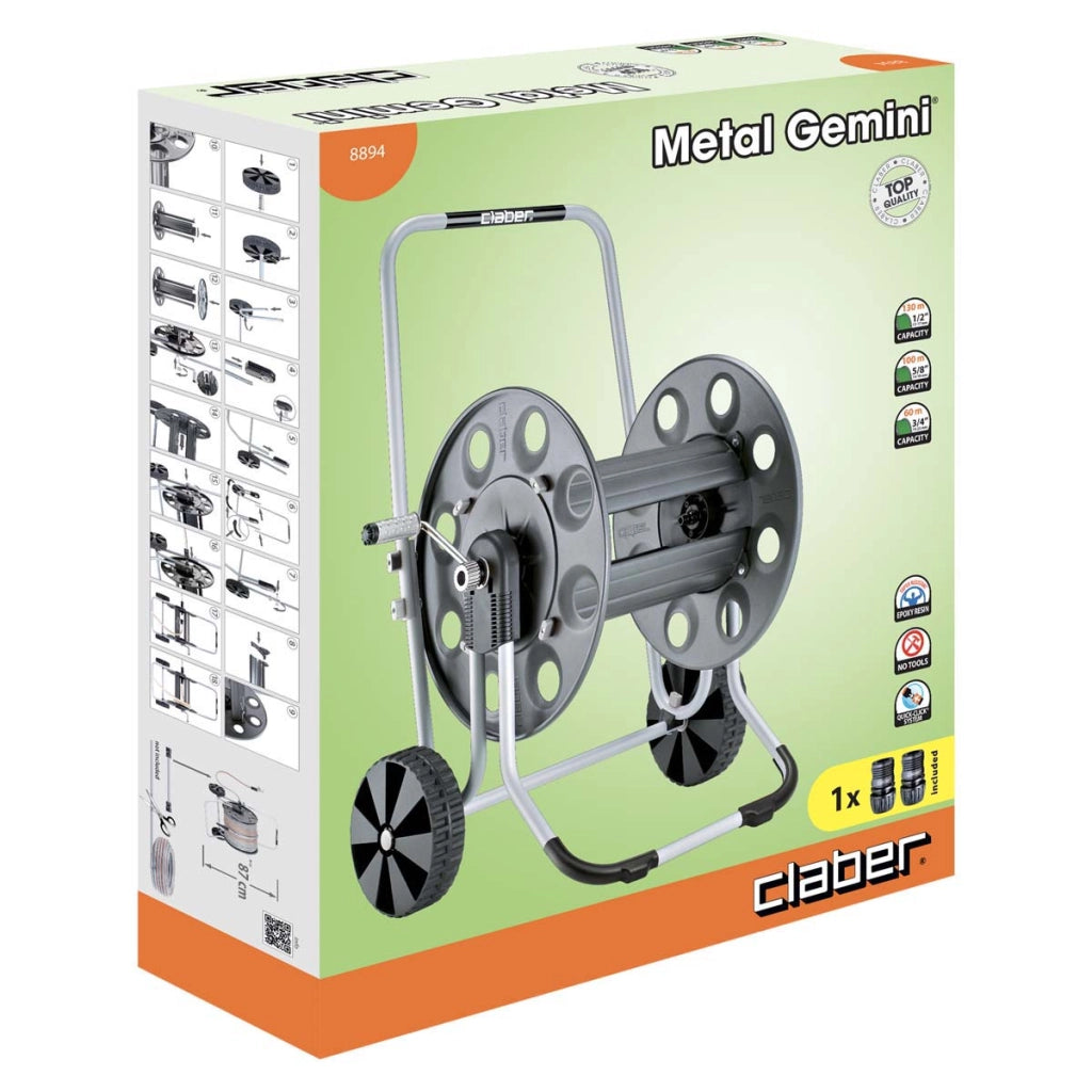 AVVOLGITUBO CARRELLATO METAL GEMINI MT.60 8894    CLABER