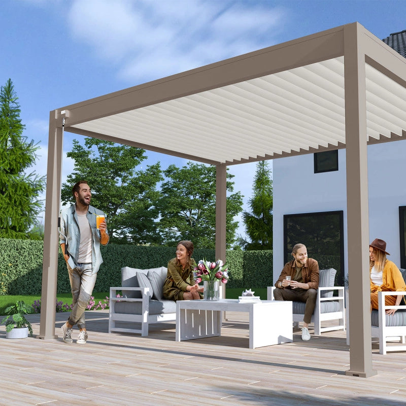 Pergola bioclimatica Ombréa® VS autoportante 3x4M - Talpa - Lamelle bianche