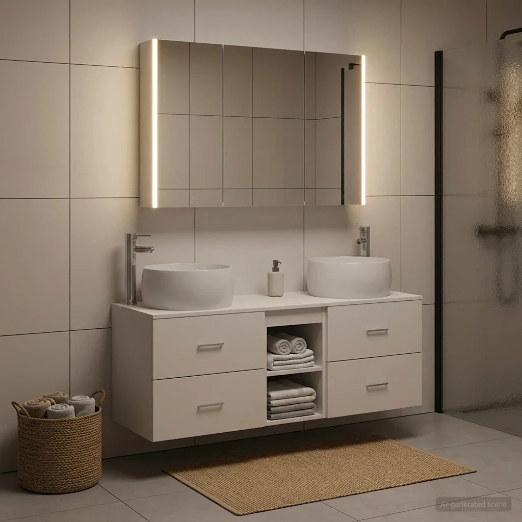 Set di mobili per il bagno 4 pcs Bianco 3407023