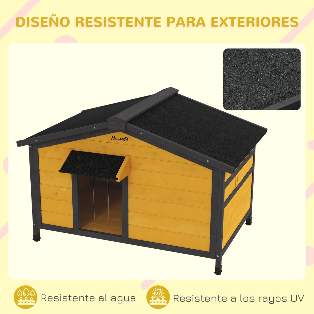 Casetta per Cani Esterno con Tetto Asfaltato ¨C zephmum ¨C Legno Naturale 97x72x65 cm