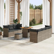 Set Divano da Giardino con cuscino 10 pcs Grigio polyrattan 3363398