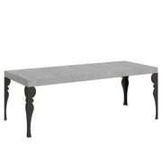 Tavolo allungabile 180/440x90 cm Paxon Premium cemento gambe antracite